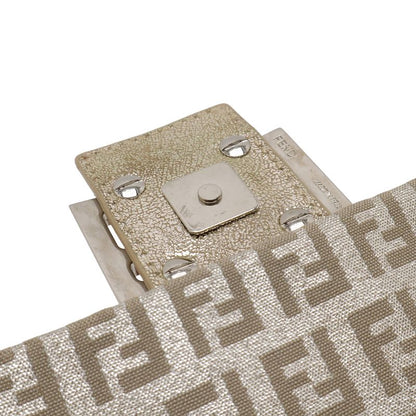 Fendi Zucchino Pattern Shoulder Bag Pochette Crossbody Canvas Leather
