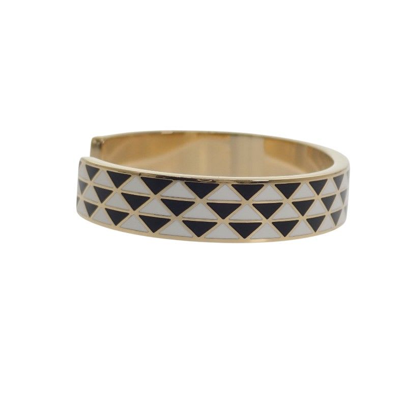 Prada Enamel Metal Bracelet M 1 Ib846 2 Co2 f0 tty Bangle Black White