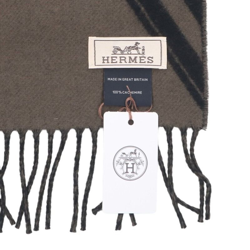 Hermes H394808t Zigzag Sangle Cashmere Muffler Men's