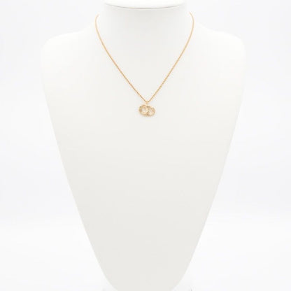 Christian Dior Necklace Pendant Choker Logo CD Vintage