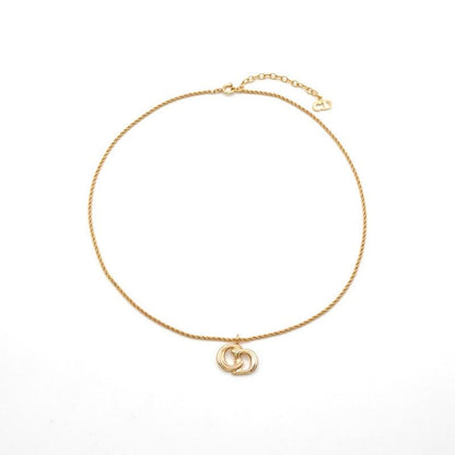 Christian Dior Necklace Pendant Choker Logo CD Vintage
