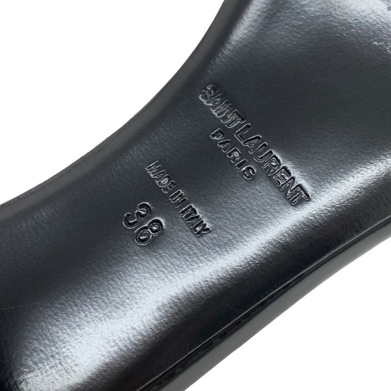 Saint Laurent Sandals Shoes Patent Black Ankle Strap