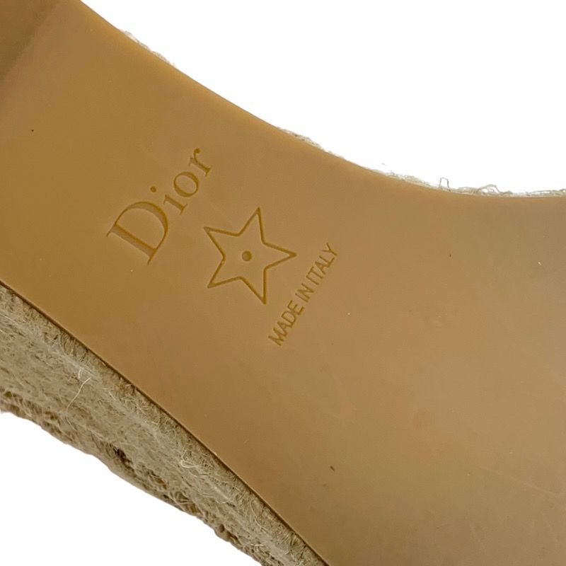 Christian DIOR Nayghtily-d Boots Short Boots Shoes Fabric Beige Lace-up Braided