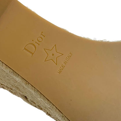 Christian DIOR Nayghtily-d Boots Short Boots Shoes Fabric Beige Lace-up Braided