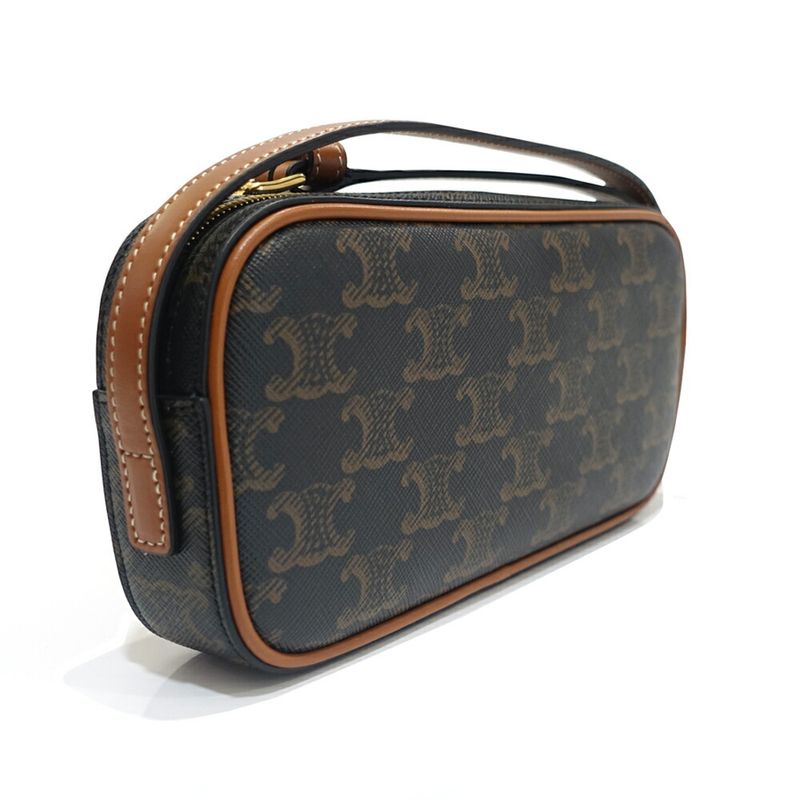 Celine Camera Bag Shoulder Bag F-bb-1272 Triomphe Canvas Brown Multicolo