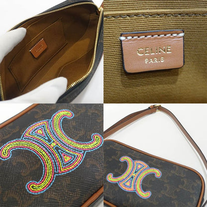 Celine Camera Bag Shoulder Bag F-bb-1272 Triomphe Canvas Brown Multicolo