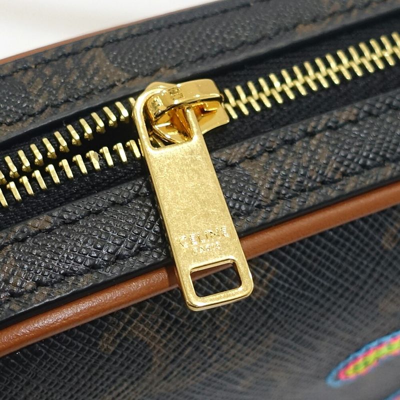 Celine Camera Bag Shoulder Bag F-bb-1272 Triomphe Canvas Brown Multicolo