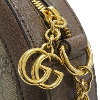 Gucci Ophidia GG Mini Round Shoulder Bag 550618 GG Supreme Canvas Brown