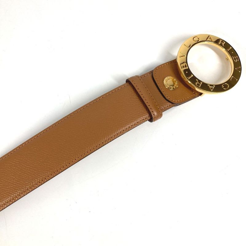Bvlgari Belt Logo Leather Brown
