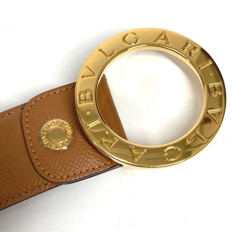 Bvlgari Belt Logo Leather Brown
