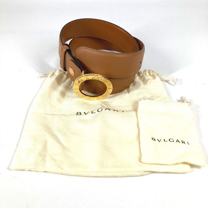 Bvlgari Belt Logo Leather Brown