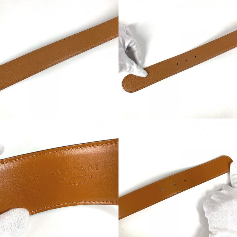 Bvlgari Belt Logo Leather Brown