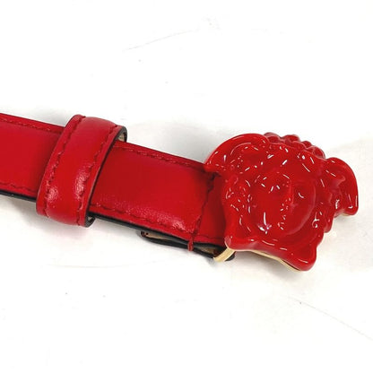 Versace Belt Medusa Logo Leather Red
