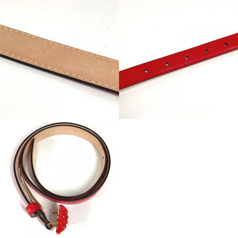 Versace Belt Medusa Logo Leather Red