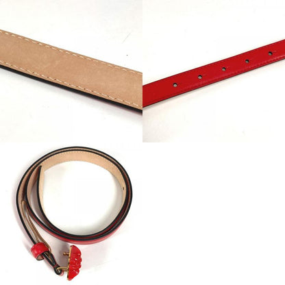 Versace Belt Medusa Logo Leather Red