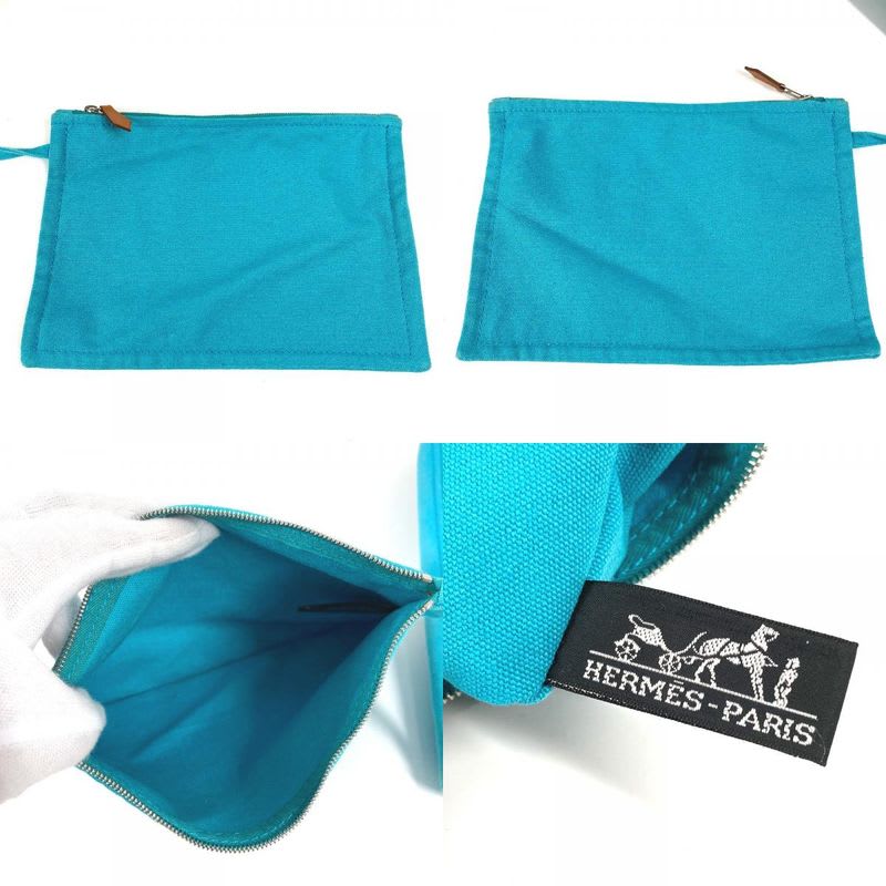 Hermes Handbag Panier De Plage PM Cotton Blue