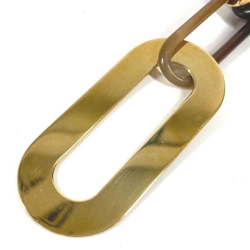 Hermes Necklace Logo Buffalo Horn Brown