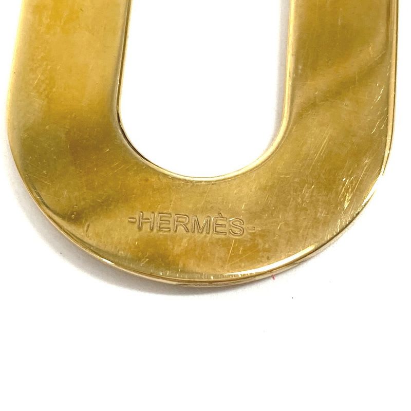 Hermes Necklace Logo Buffalo Horn Brown