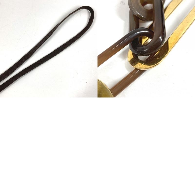 Hermes Necklace Logo Buffalo Horn Brown