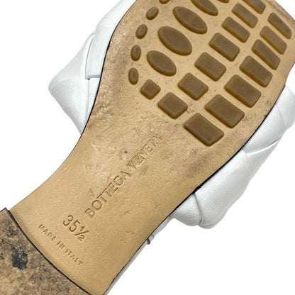 Bottega Veneta Lido Sandal Shoes Leather White Flat Sandal Mule Intrecciato