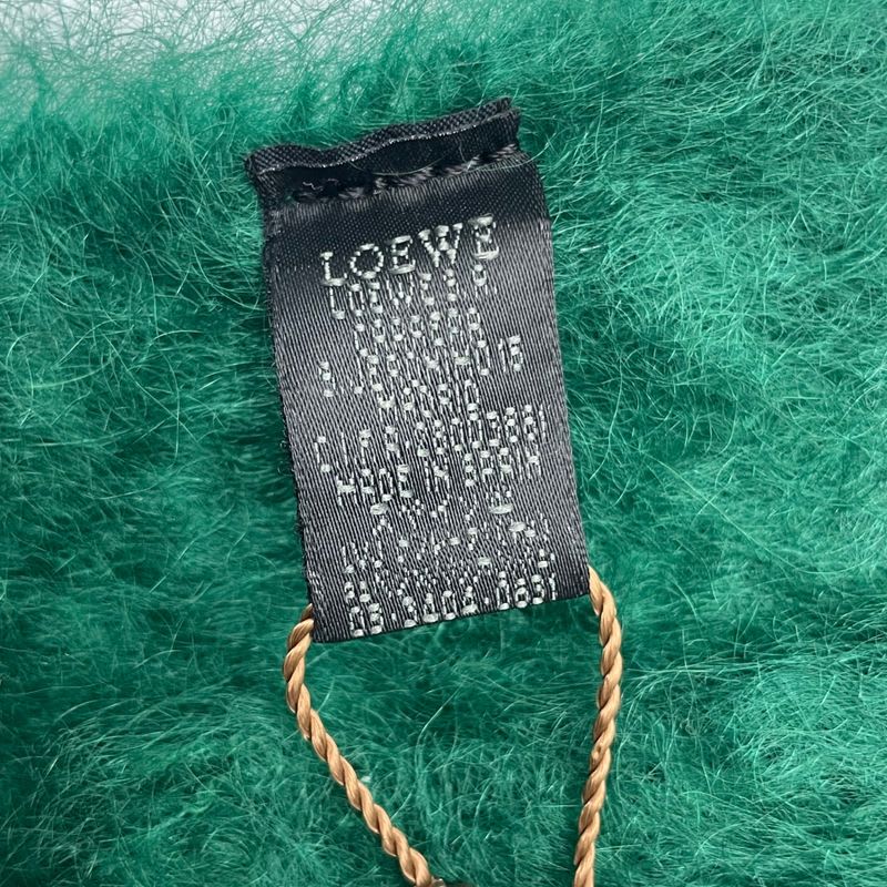 Loewe Muffler Mohair Leather Green Scarf