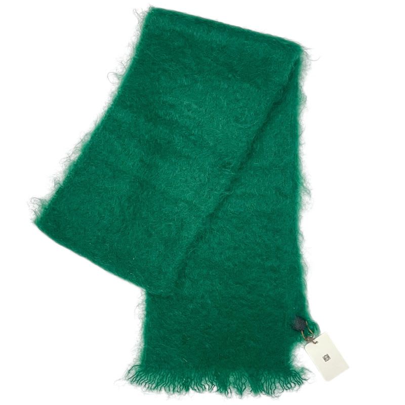 Loewe Muffler Mohair Leather Green Scarf