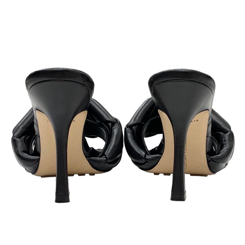 Bottega Veneta Lido Sandals Shoes Leather Black Mules Intrecciato