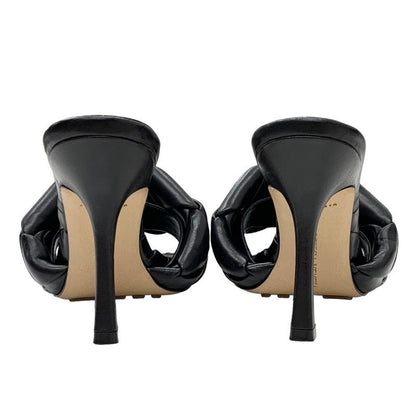 Bottega Veneta Lido Sandals Shoes Leather Black Mules Intrecciato