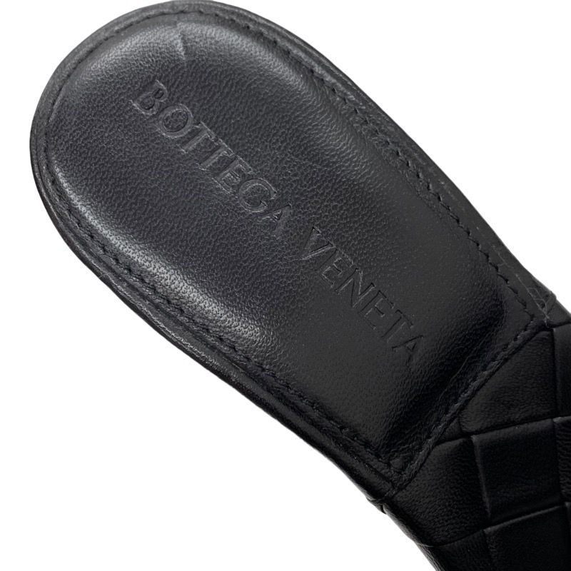 Bottega Veneta Lido Sandals Shoes Leather Black Mules Intrecciato