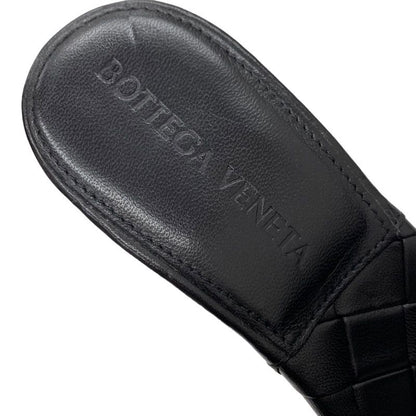 Bottega Veneta Lido Sandals Shoes Leather Black Mules Intrecciato