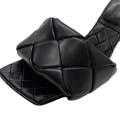 Bottega Veneta Lido Sandals Shoes Leather Black Mules Intrecciato