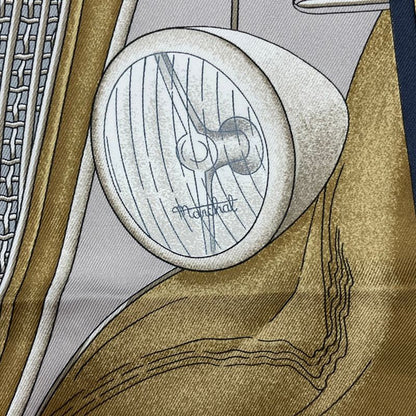 Hermes Scarf Carre 90 Automobile Comfort Confort En Silk Black