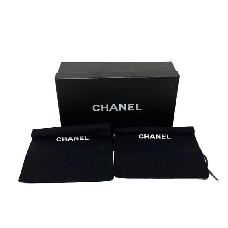 Chanel Flat Shoes 37 Women's Navy Coco Mark Outsole Reupholstered