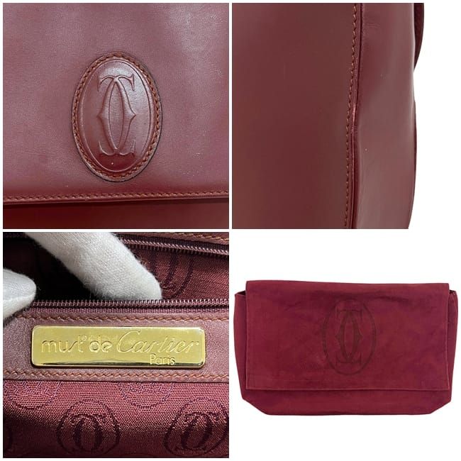 Cartier Clutch Bag Bordeaux Must Leather