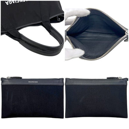 Balenciaga Tote Bag Navy Cabas M Black 339936