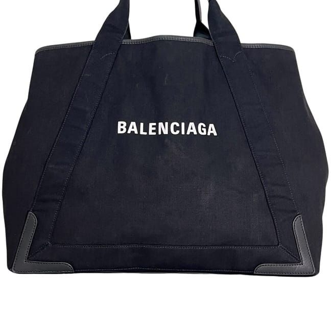 Balenciaga Tote Bag Navy Cabas M Black 339936