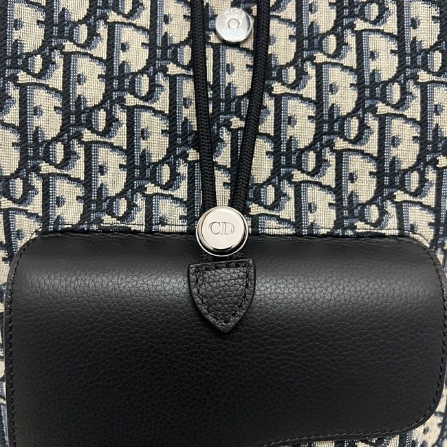 Christian Dior Backpack Saddle Black Beige Navy