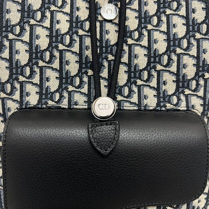 Christian Dior Backpack Saddle Black Beige Navy
