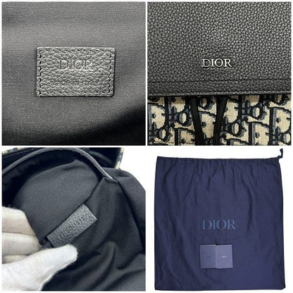 Christian Dior Backpack Saddle Black Beige Navy