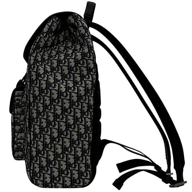 Christian Dior Backpack Saddle Black Beige Navy