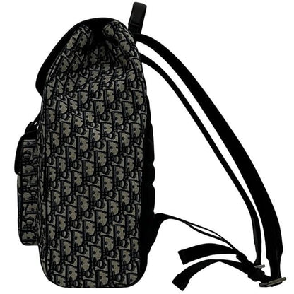 Christian Dior Backpack Saddle Black Beige Navy