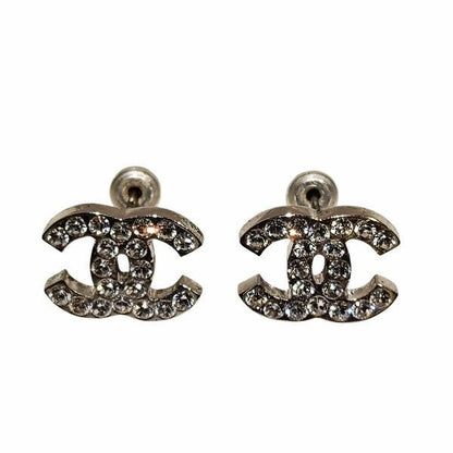 Chanel 05V Coco Mark Rhinestone Brand Accessories Earrings Ladies