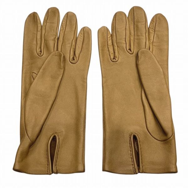 Hermes H Logo Punching Leather Gloves Brand Accessories Gloves Ladies