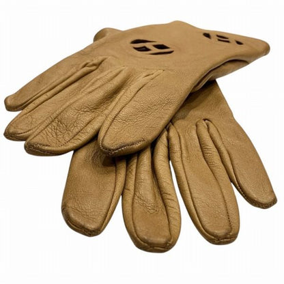 Hermes H Logo Punching Leather Gloves Brand Accessories Gloves Ladies