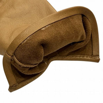 Hermes H Logo Punching Leather Gloves Brand Accessories Gloves Ladies