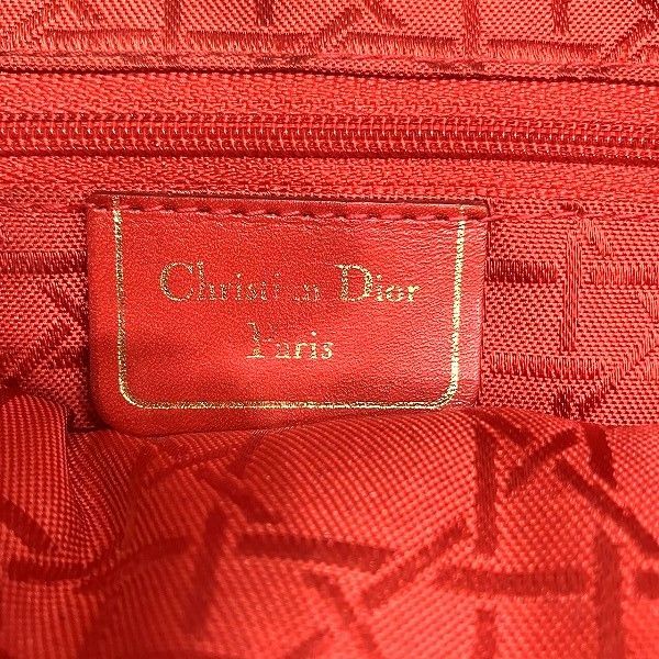 Dior Logo Charm Navy Leather Bag Handbag Ladies