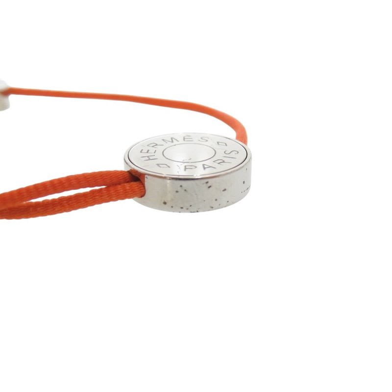 Hermes Serie Code Bracelet Metal Orange 0534