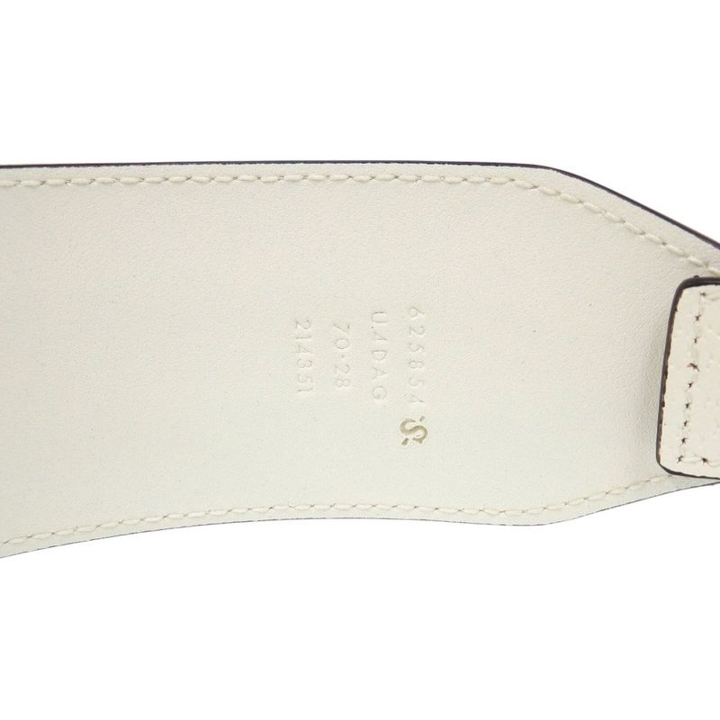 Gucci Adidas Horsebit 625854 Leather White Belt White 0608 Gucci