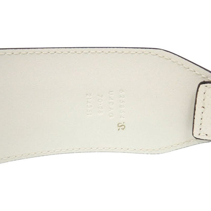 Gucci Adidas Horsebit 625854 Leather White Belt White 0608 Gucci