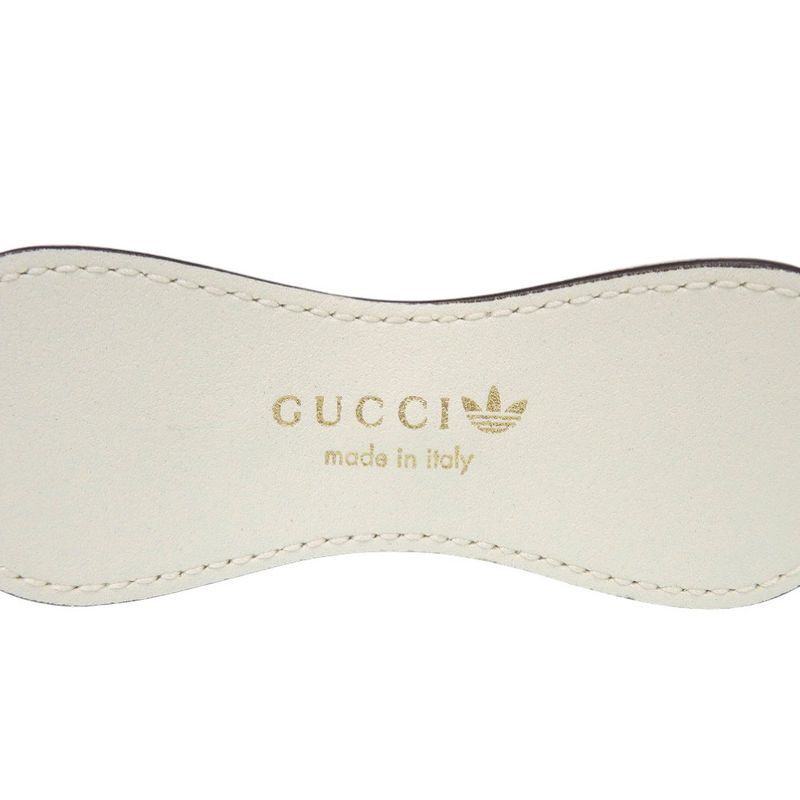 Gucci Adidas Horsebit 625854 Leather White Belt White 0608 Gucci